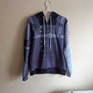 Winter Soldier Graphic Zip-Up Hoodie with Hood